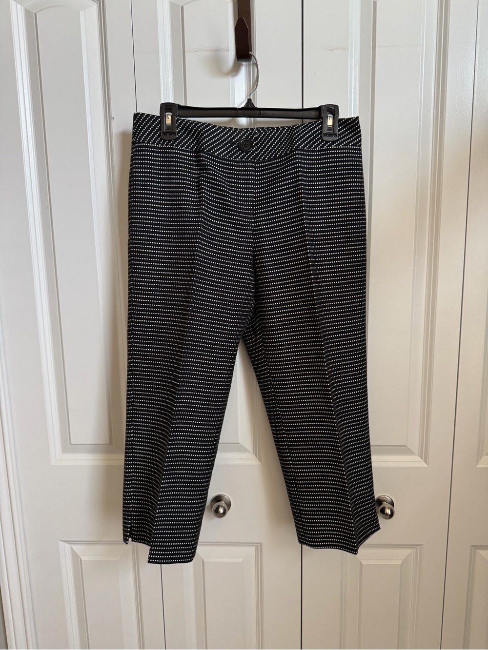 Talbots Black and White Micro Polka Dot Dress Capri Pants